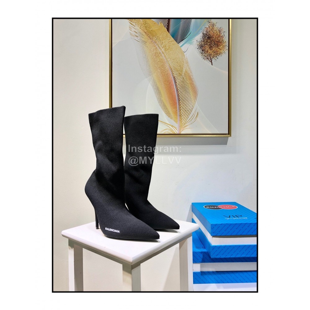 Balenciaga Autumn Winter Soft Weaving High Heel Boots For Women