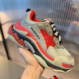Balenciaga Triples New Thick Soles Sneakers For Men And Women Orange Red