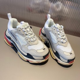 Balenciaga Triples New Thick Soles Sneakers For Men And Women White