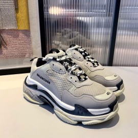 Balenciaga Triples New Thick Soles Sneakers For Men And Women Gray