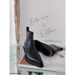 Balenciaga Black Cowhide High Heeled Boots  For Women