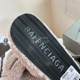 Balenciaga Winter Fur Slippers For Women Gray