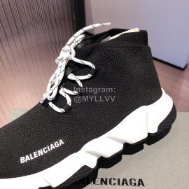 Balenciaga Fashion Lace Up Socks Shoes For Men And Women Black