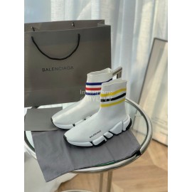 Balenciaga Fashion High Top Sock Shoes For Men And Women White