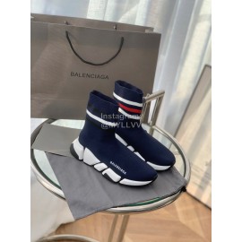 Balenciaga Fashion High Top Sock Shoes For Men And Women Navy