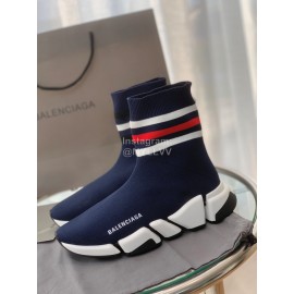 Balenciaga Fashion High Top Sock Shoes For Men And Women Navy