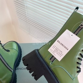 Balenciaga Autumn Winter New Leather Martin Boots For Women Green