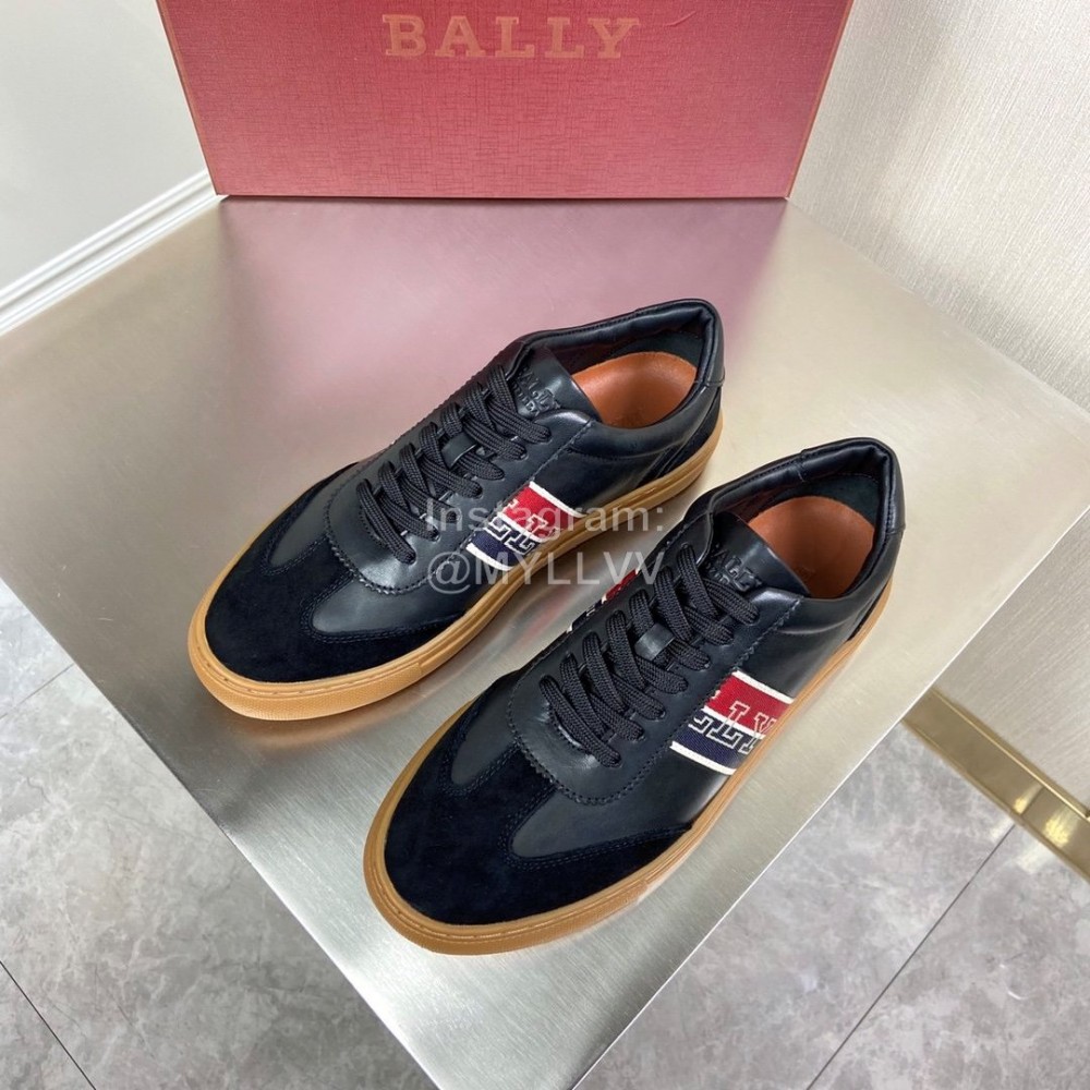 Bally Calfskin Webbing Casual Sneakers For Men Black