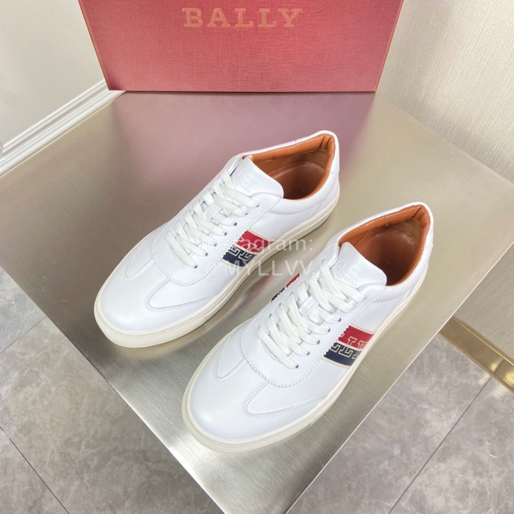 Bally Calfskin Webbing Casual Sneakers For Men White