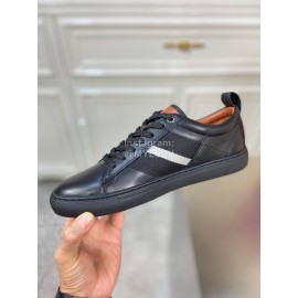 Bally Fashion Calfskin Webbing Black Casual Sneakers For Men 