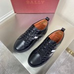 Bally Fashion Calfskin Casual Sneakers For Men Black