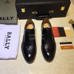 Bally Black Calfskin Lace Up Shoes For Men 