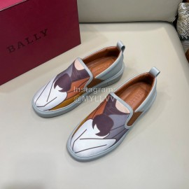 Bally New Printed Cowhide Casual Sneakers For Men White