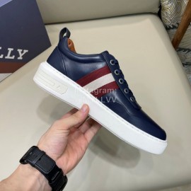 Bally Light Cowhide Lace Up Casual Sneakers For Men Navy
