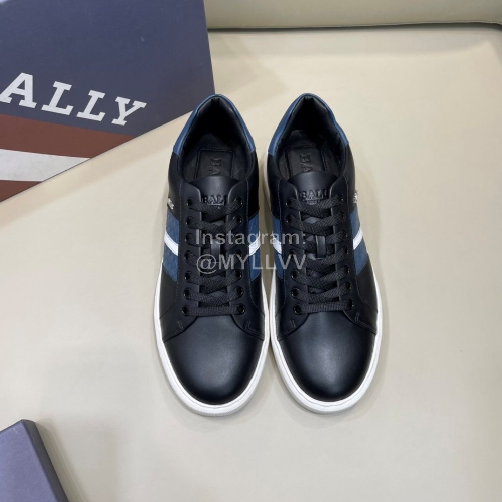 Bally Light Woven Cowhide Lace Up Casual Sneakers For Men Blue