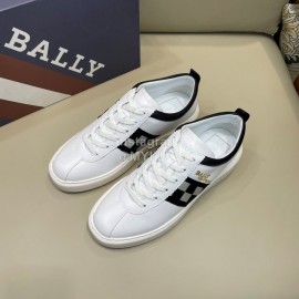 Bally Fashion Plaid Cowhide Lace Up Casual Sneakers For Men White