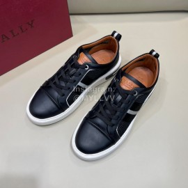 Bally Light Cowhide Mesh Lace Up Casual Sneakers For Men Black