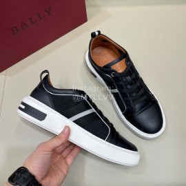Bally Light Cowhide Mesh Lace Up Casual Sneakers For Men Black
