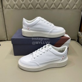 Bally Light White Cowhide Lace Up Casual Sneakers For Men 