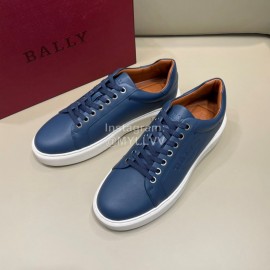 Bally Cowhide Lace Up Casual Sneakers For Men Blue