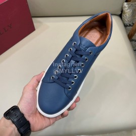 Bally Cowhide Lace Up Casual Sneakers For Men Blue