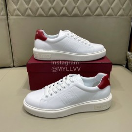 Bally Cowhide Lace Up Casual Sneakers For Men White