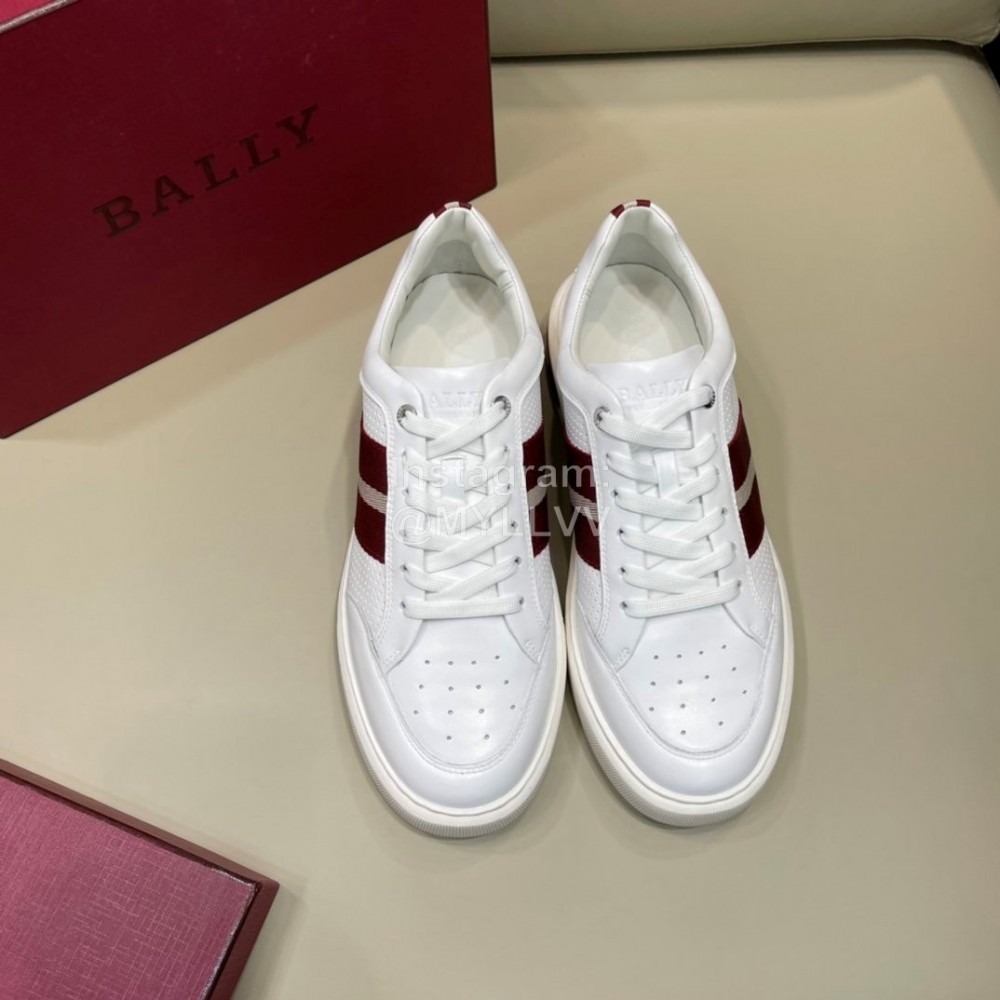 Bally Cowhide Lace Up Casual Sneakers White For Men 