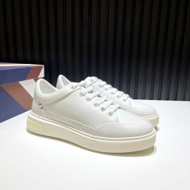 Bally Calf Leather Thick Soled Casual Shoes For Men White