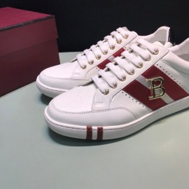 Bally Stripe New Calf Leather Casual Sneakers For Men Red