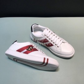 Bally Stripe New Calf Leather Casual Sneakers For Men Red