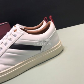 Bally Stripe White Calf Leather Casual Sneakers For Men 