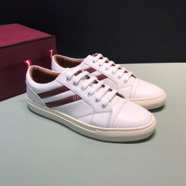 Bally Stripe Calf Leather White Casual Sneakers For Men 