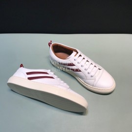 Bally Stripe Calf Leather White Casual Sneakers For Men 