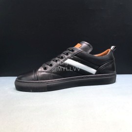 Bally Stripe Classic Black Calf Leather Casual Sneakers For Men 