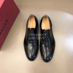 Bally Calf Leather Lace Up Business Shoes For Men Black