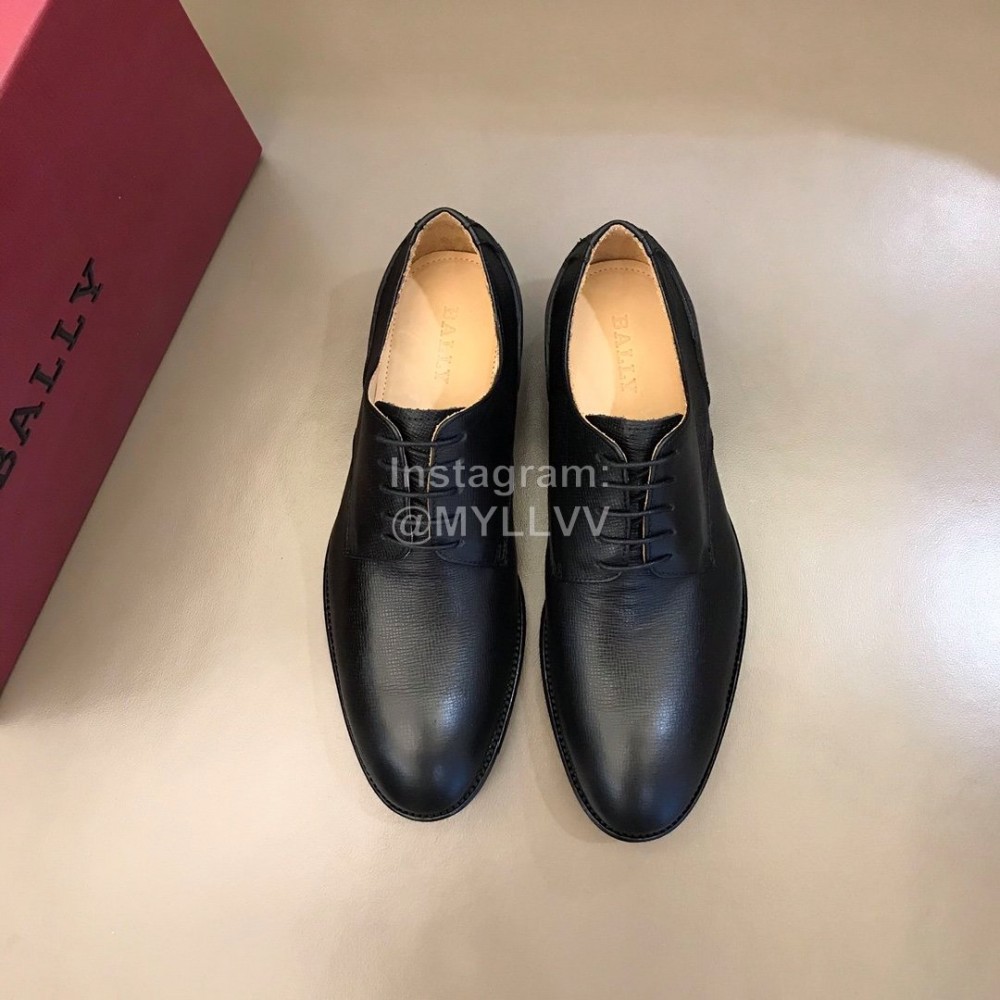 Bally Calf Leather Lace Up Business Shoes Black For Men 