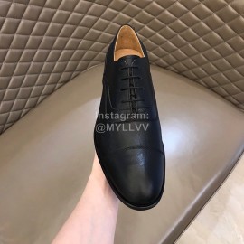 Bally Black Calf Leather Lace Up Business Shoes For Men 