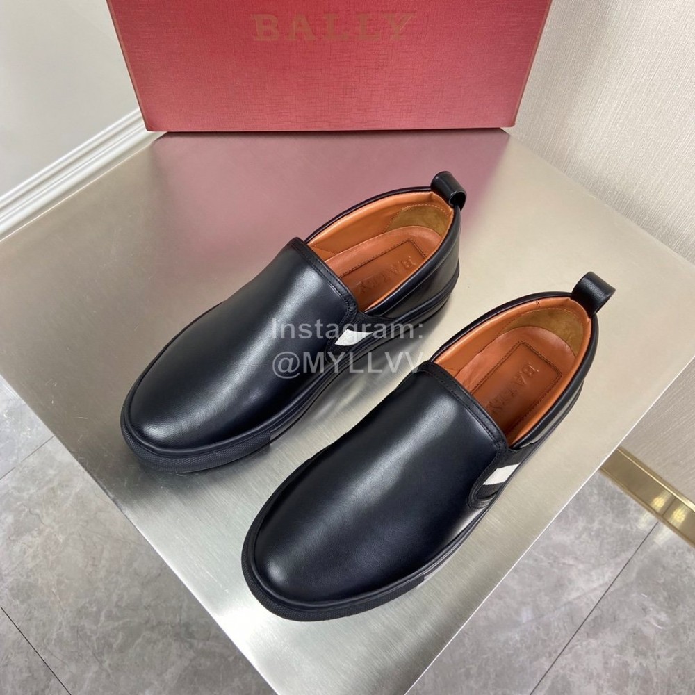 Bally Black Calf Leather Casual Shoes For Men 