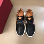 Bally Fashion Plaid Calfskin Casual Sneakers For Men Black