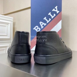 Bally Lychee Grain Cowhide Classic High Top Casual Shoes For Men Black