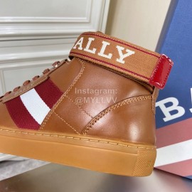 Bally Cowhide Classic High Top Casual Shoes For Men Brown