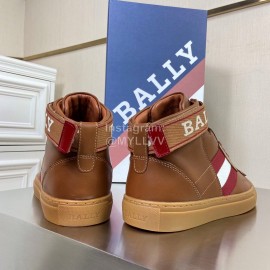 Bally Cowhide Classic High Top Casual Shoes For Men Brown
