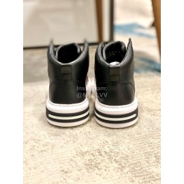 Bally Fashion Calfskin High Top Casual Board Shoes For Men Black