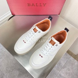 Bally Lychee Grain Cowhide Casual Shoes For Men White