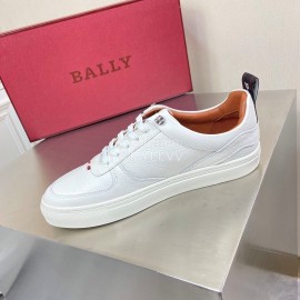 Bally Lychee Grain Cowhide Casual Shoes For Men White