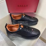 Bally Lychee Grain Cowhide Casual Shoes For Men Black