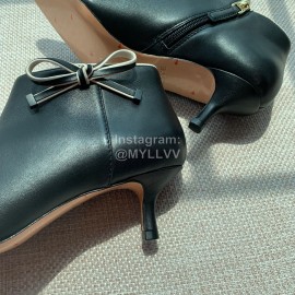 Bally Fashion Calfskin High Heel Pointed Boots For Women Black