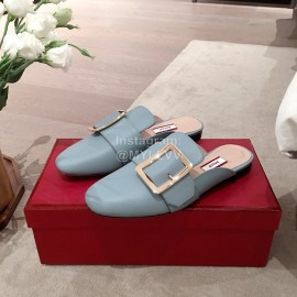 Bally Spring Fashion Blue Calfskin Muller Shoes For Women