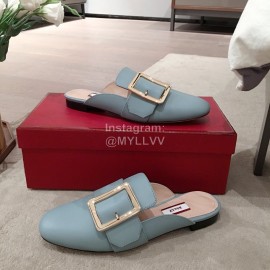 Bally Spring Fashion Blue Calfskin Muller Shoes For Women