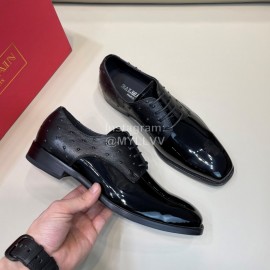 Balmain Calf Leather Lace Up Black Shoes For Men